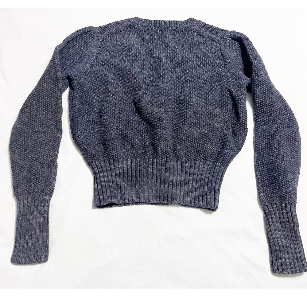 Crippen Womens‎ Navy Blue V Neck 100% Cotton Long Sleeve Textured Knit Sweater M - Picture 6 of 8